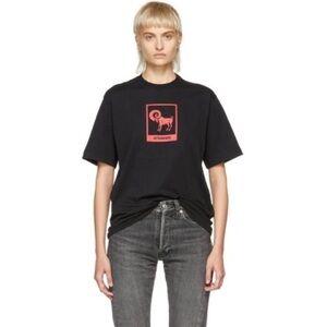 VETEMENTS Horoscope T-shirt Aries Black printed S oversized Denma FW19